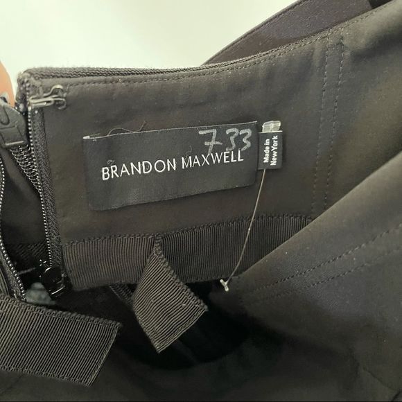 Brandon Maxwell Black Strapless Wide Leg Jumpsuit Gown Satin Trimmed Crepe - Picture 15 of 15